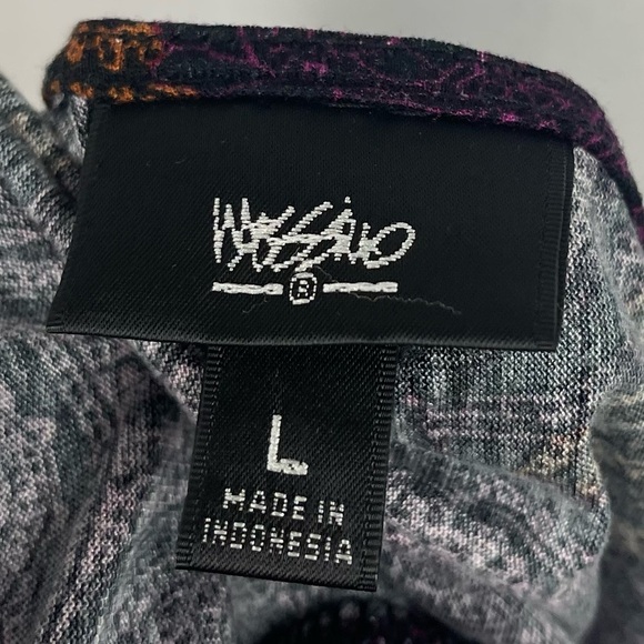 Mossimo Large Faux Wrap Paisley Jewel Tone V Neck Boho Top Flowy Formal - Picture 3 of 5